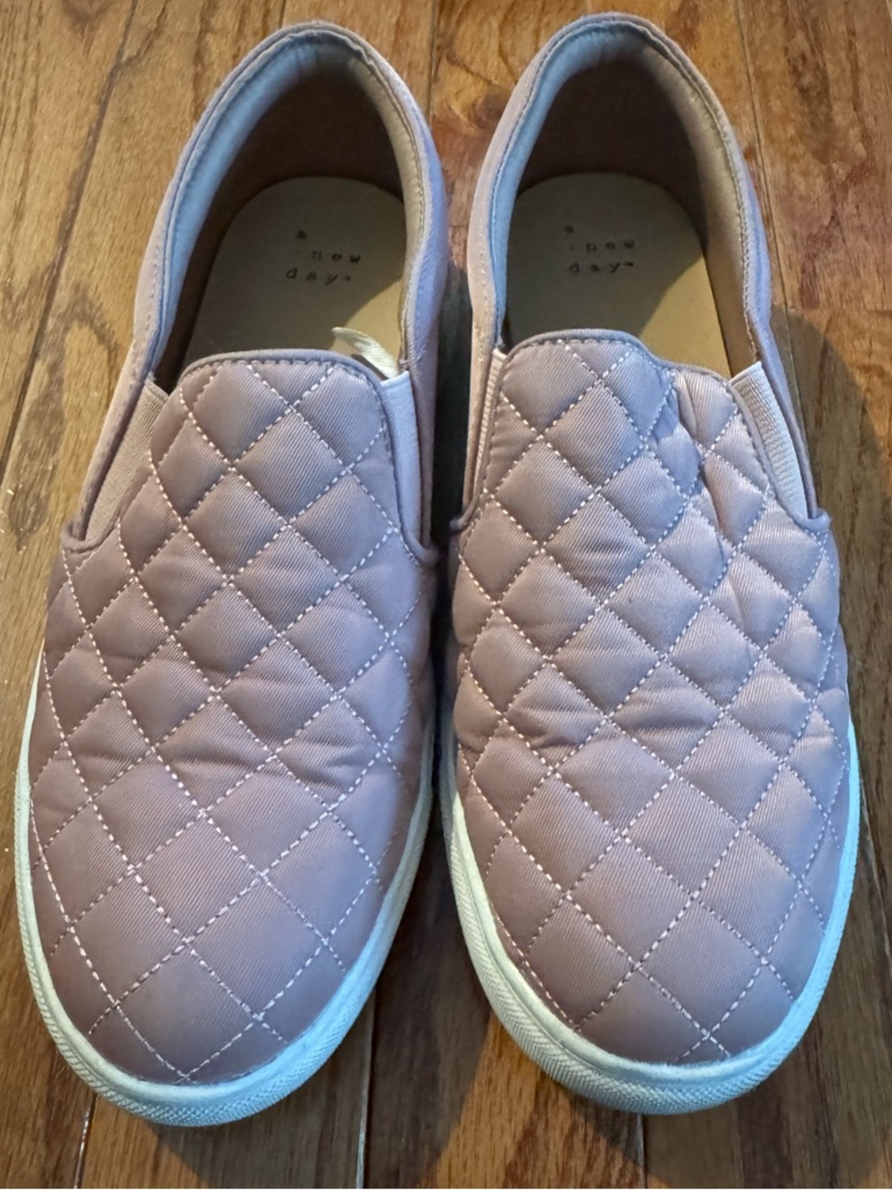 Quilted Slip-On Sneakers in Dusty Pink